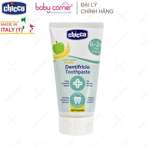  Kem Đánh Răng Chicco Hương Chuối Táo, Cho Bé Từ 6 Tháng Tuổi, 50ml 