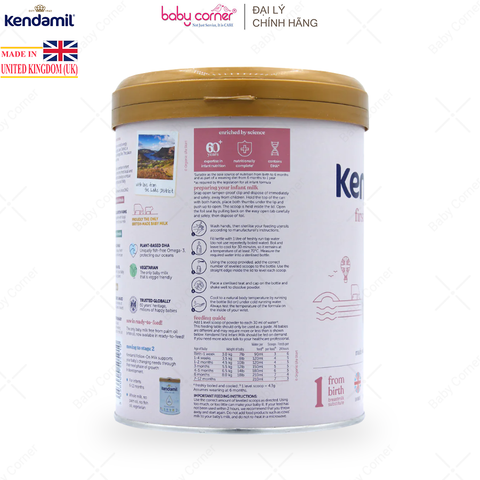  Sữa Bột KENDAMIL Classic Số 1, Bé Từ 0-6 Tháng, 800G 