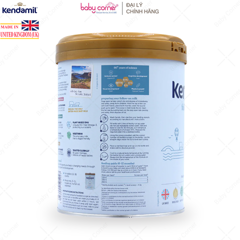  Sữa Bột KENDAMIL Classic Số 2, Bé Từ 6-12 Tháng, 800G 
