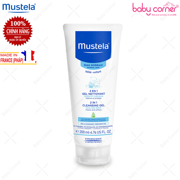  Gel tắm gội Mustela 2 trong 1 (200ml) 