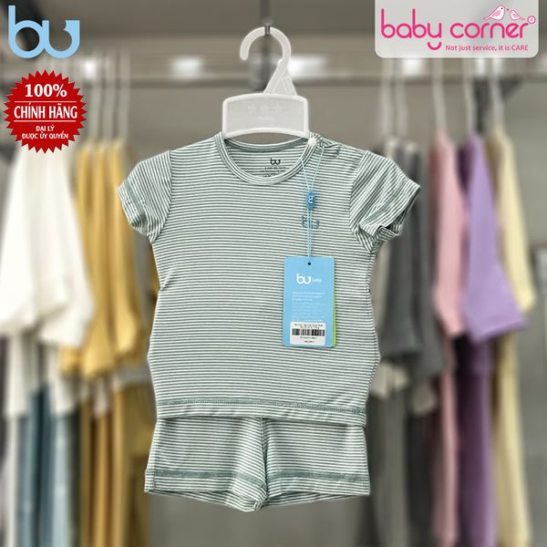  Áo Cộc Tay Cài Vai Quần Đùi BU (6 - 9M) 