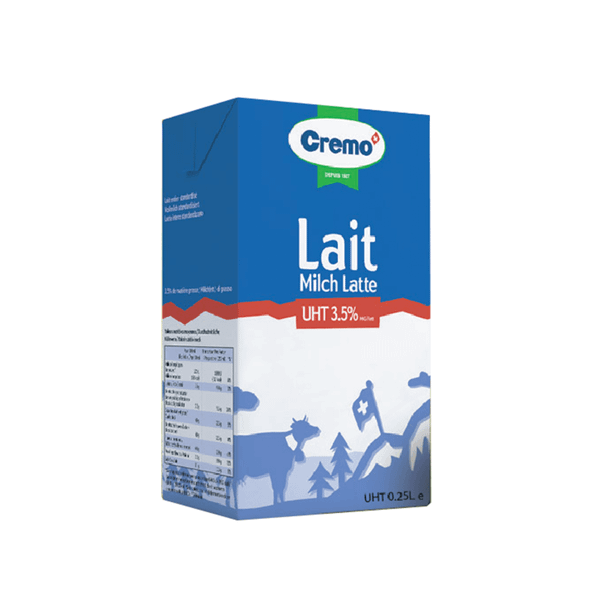  Sữa Tươi Tiệt Trùng Thụy Sĩ Cremo (Hộp 250ml)  - 3.5% Chất Béo 