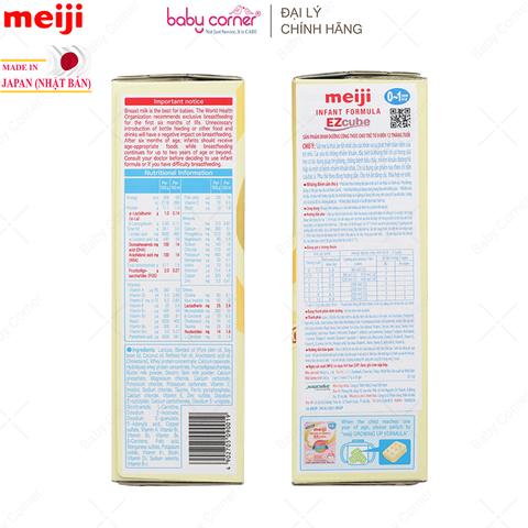 Sữa Bột MEIJI Infant Formula EZcube, Thanh 27G/ Hộp 20 Thanh 540G, Cho Bé Từ 0-12M 