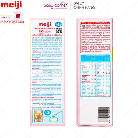 Sữa Bột MEIJI Growing Up Formula EZcube, Thanh 28G/ Hộp 20 Thanh 560G, Cho Bé Từ 1-3 Tuổi 