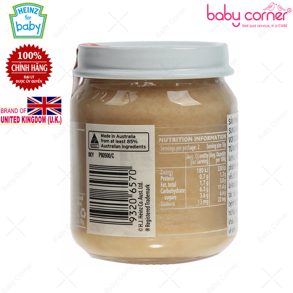  Custard với dâu và chuối cho trẻ em từ 6 tháng tuổi trở lên - Heinz custard with strawberry & banana 