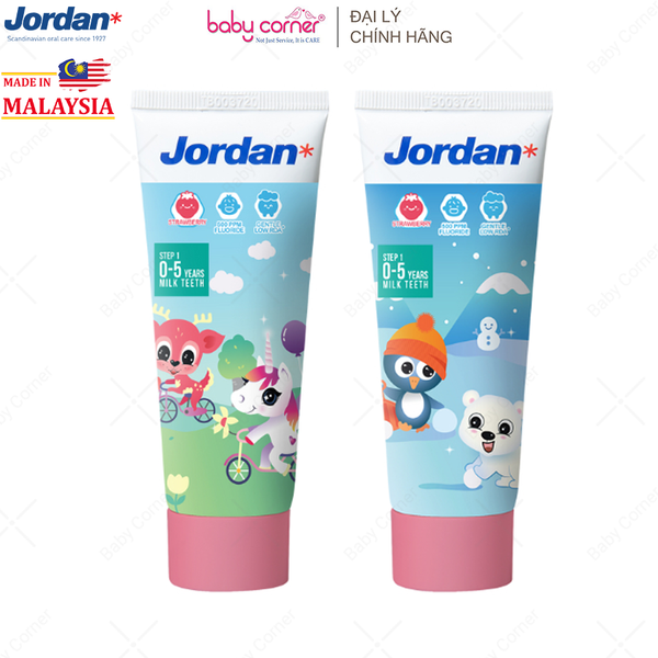  Kem Đánh Răng Jordan Vị Dâu, Cho Bé Từ 0-5 Tuổi, 75g 