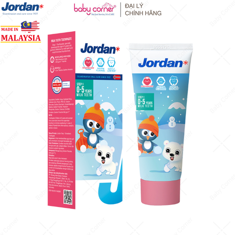  Kem Đánh Răng Jordan Vị Dâu, Cho Bé Từ 0-5 Tuổi, 75g 