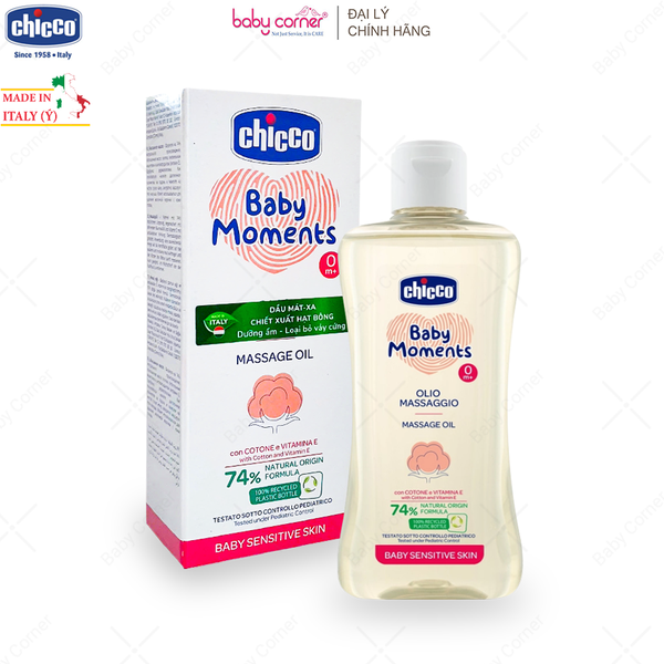  Dầu Mát-xa (Massage) Chiết Xuất Hạt Bông Chicco, Cho Bé Từ 0 Tháng, 200ML 