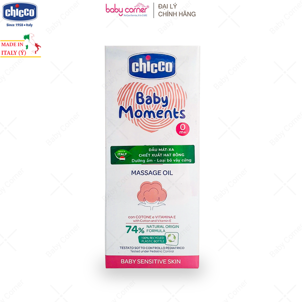  Dầu Mát-xa (Massage) Chiết Xuất Hạt Bông Chicco, Cho Bé Từ 0 Tháng, 200ML 