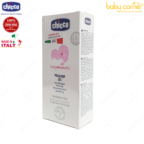 Dầu Mát-xa (Massage) Chicco Baby Moments Chiết Xuất Cám Gạo, Bé từ 0 Tháng, 200ml 