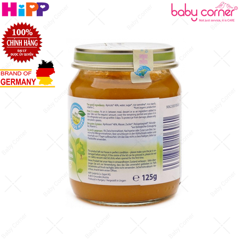  Dinh dưỡng đóng lọ Hipp mơ tây (125g) 