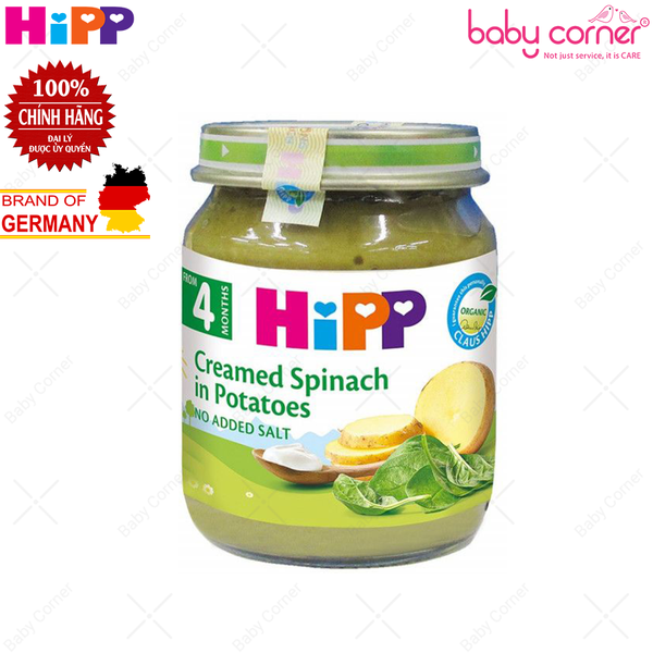  Dinh dưỡng đóng lọ Hipp rau chân vịt, khoai tây (125g) 