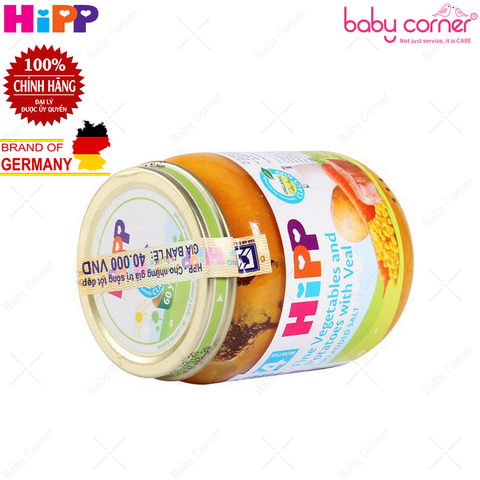  Dinh dưỡng đóng lọ Hipp vị thịt bê, khoai tây, rau tổng hợp (125g) 
