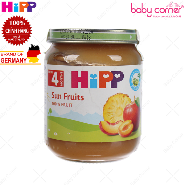  Dinh Dưỡng Đóng Lọ HIPP Organic Trái Cây Nhiệt Đới (Bé Từ 4 Tháng Tuổi), 125g 