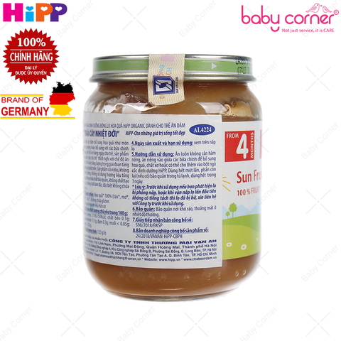  Dinh Dưỡng Đóng Lọ HIPP Organic Trái Cây Nhiệt Đới (Bé Từ 4 Tháng Tuổi), 125g 