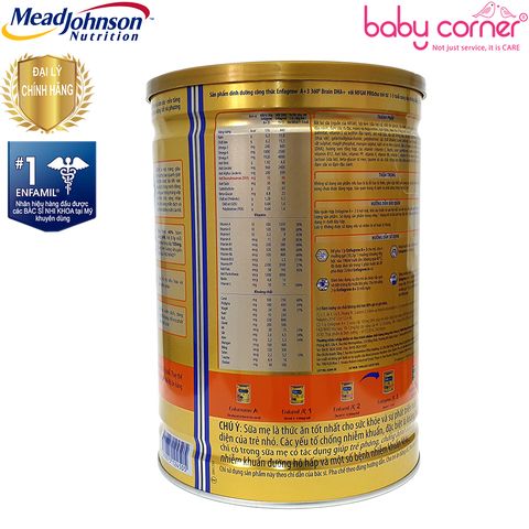  Sữa Bột Enfagrow A+ Số 3 DHA+ với MFGM PRO, bé 1-3 tuổi, 1750g 