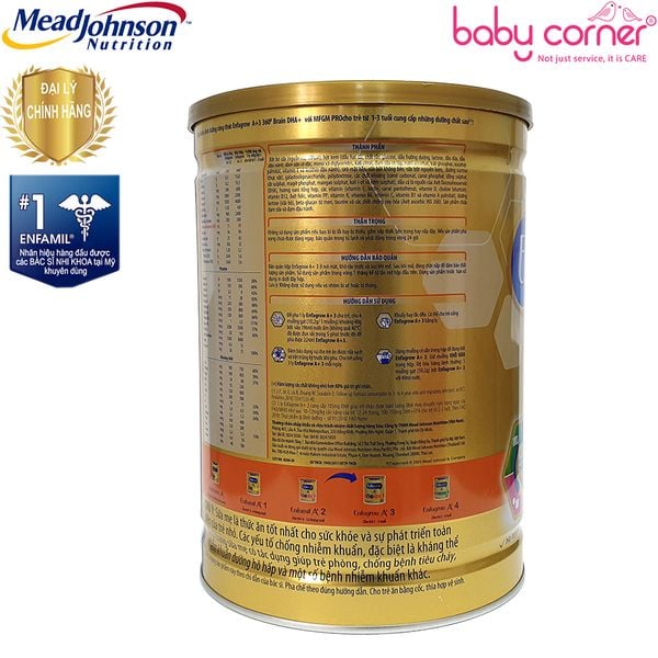  Sữa Bột Enfagrow A+ Số 3 DHA+ với MFGM PRO, bé 1-3 tuổi, 1750g 