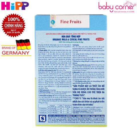  Bột Sữa Ăn Dặm HIPP - Ngũ Cốc Hoa Quả Tổng Hợp (Cho Bé Từ 6 Tháng Tuổi) - 250g 