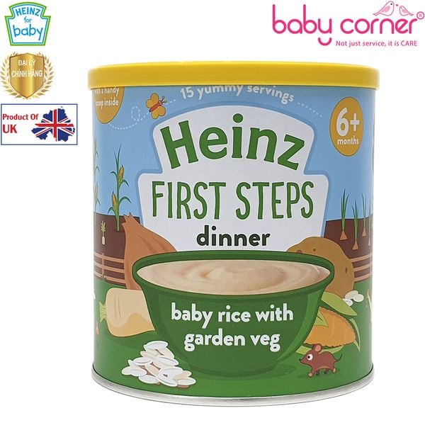  Bột Ăn Dặm (Cháo) HEINZ Gạo và Rau Củ Xay Nhuyễn 200g, Cho Bé Từ 6 Tháng Tuổi 