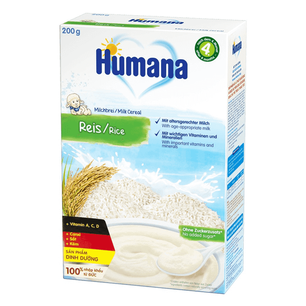  Bột Ăn Dặm Humana GẠO-SỮA (bé từ 4 tháng) 