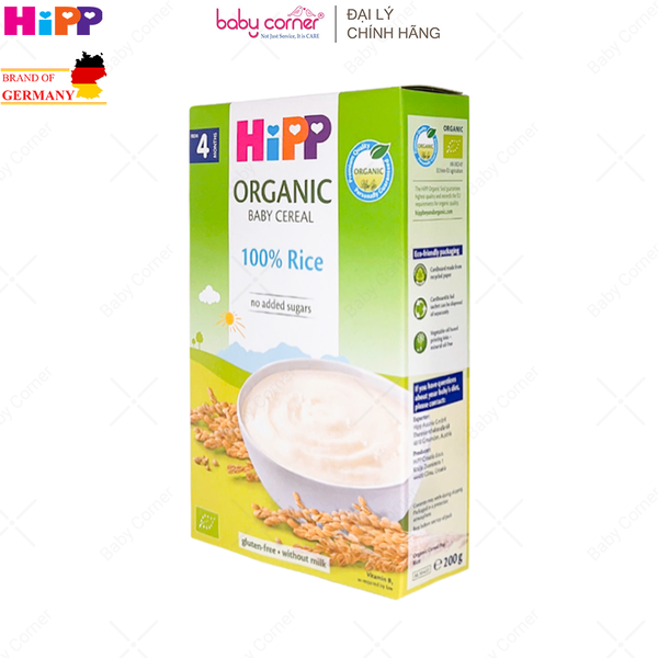  Bột Ăn Dặm HIPP - Ngũ Cốc Gạo Nhũ Nhi Hữu Cơ (Cho Bé Từ 4 Tháng Tuổi) - 200g 