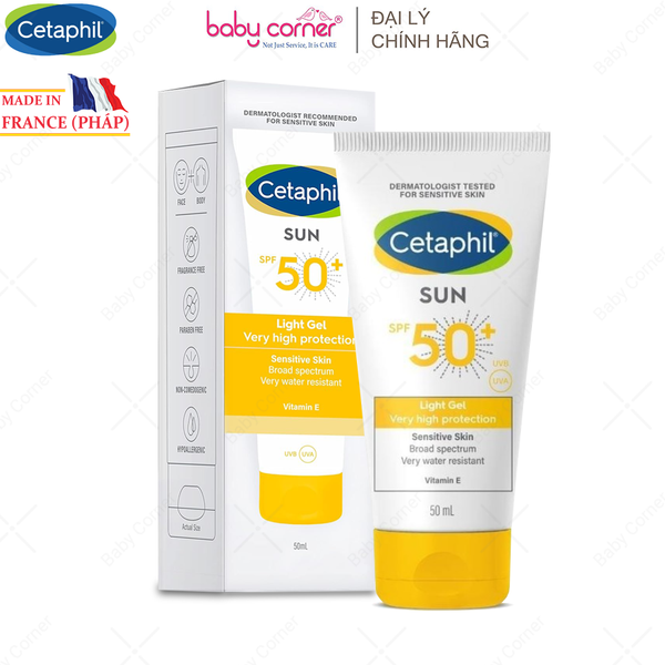  Kem Chống Nắng Cetaphil Sun SPF50+ Light Gel, 50ML, Cho Bé Từ 3 Tuổi 