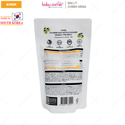 Gel Rửa Bình Thuần Chay Lalabebe K-mom Hàn Quốc, Túi 400ML 