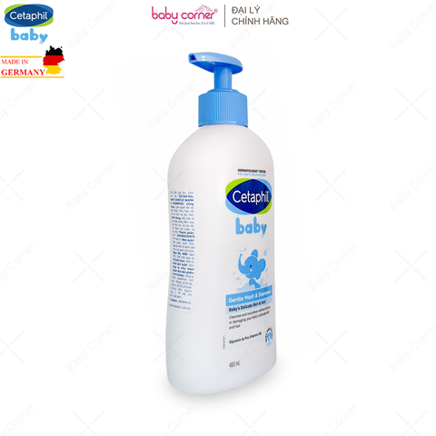  Sữa Tắm Gội Cetaphil Baby Gentle Wash & Shampoo Không Cay Mắt (With Glycerin & Panthenol), 230ml/400ml 