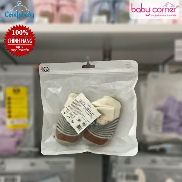  Giầy Tất Tập Đi Đế Cao Su Comfybaby (Kẻ Sọc) 