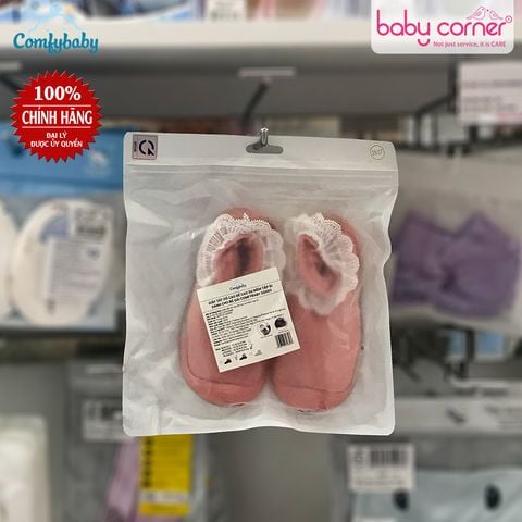  Giày Tất Tập Đi Đế Cao Su Comfybaby (Màu Hồng) 