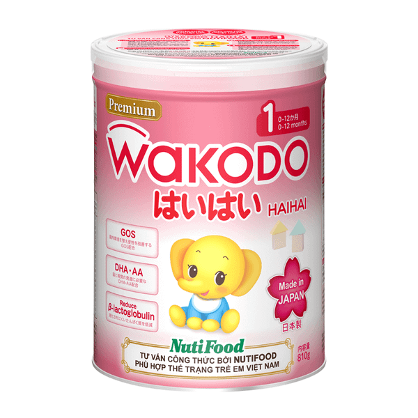  Sữa Wakodo Haihai Số 1 (0-12 tháng tuổi) - Lon 810g 