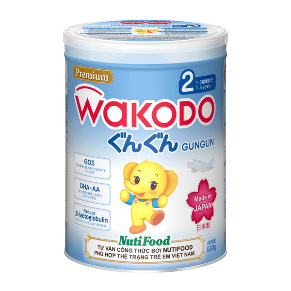 Sữa Công Thức Wakodo Gungun số 2 (12-36 tháng) - 830g
