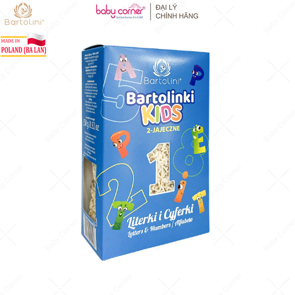  Mì Nui Cho Bé Hình Chữ Cái Và Số BARTOLINI, 250G 