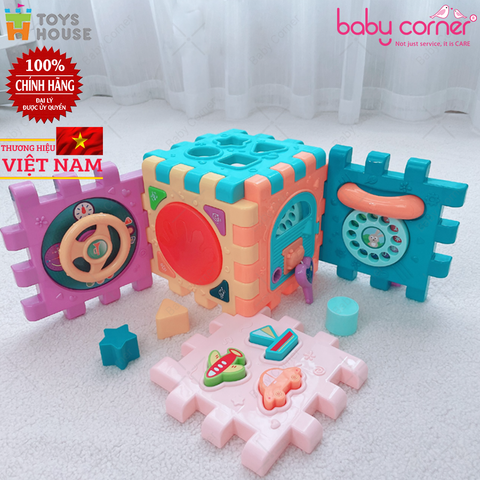  Set 6 Miếng Lắp Ghép Thả Khối Có Đèn Nhạc Toys House HE0530 