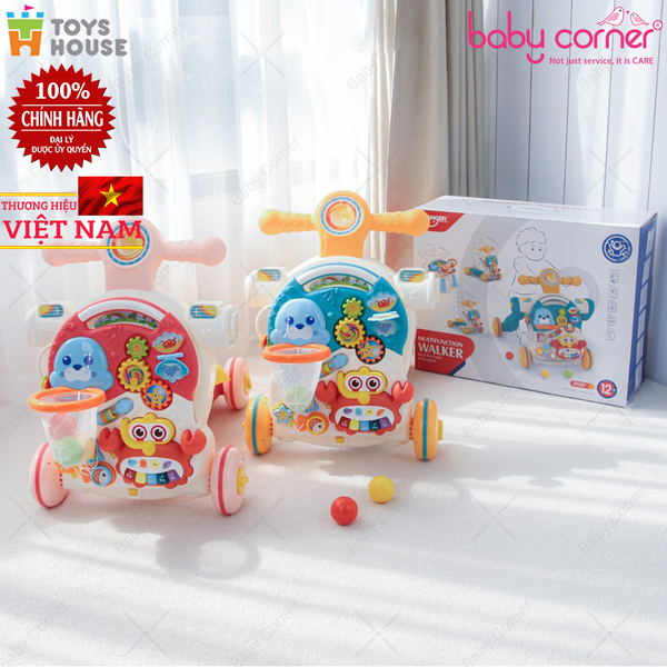  Bàn chơi Đa Năng Cho Bé Có Nhạc Kiêm Xe Tập Đi, Xe Chòi Chân 3 Trong 1 Toys House HE0826 