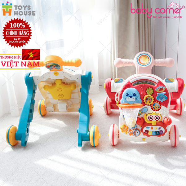  Bàn chơi Đa Năng Cho Bé Có Nhạc Kiêm Xe Tập Đi, Xe Chòi Chân 3 Trong 1 Toys House HE0826 
