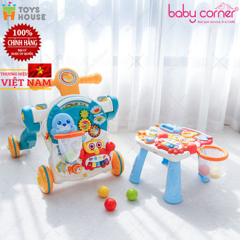  Bàn chơi Đa Năng Cho Bé Có Nhạc Kiêm Xe Tập Đi, Xe Chòi Chân 3 Trong 1 Toys House HE0826 