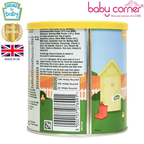  Bột Ăn Dặm (Cháo) HEINZ Kem Yến Mạch Táo 240g, Cho Bé Từ 6 Tháng Tuổi 