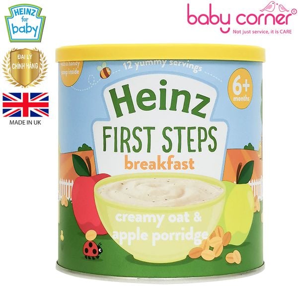  Bột Ăn Dặm (Cháo) HEINZ Kem Yến Mạch Táo 240g, Cho Bé Từ 6 Tháng Tuổi 