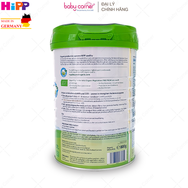  Sữa Bột HiPP Organic Combiotic Số 1, Bé Từ 0 - 6 tháng, 800G 
