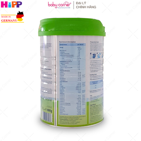  Sữa Bột HiPP Organic Combiotic Số 2, Bé từ 6-12 Tháng, 800G 