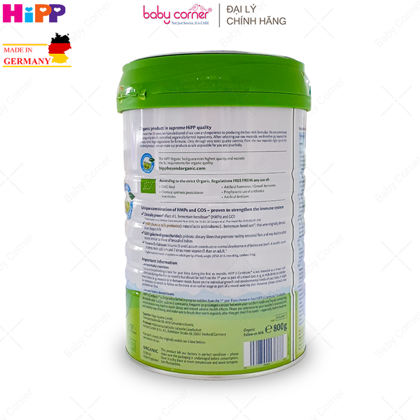  Sữa Bột HiPP Organic Combiotic Số 3, 800g, Bé từ 1 - 3 tuổi 