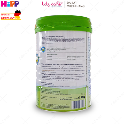  Sữa Bột HiPP Organic Combiotic Số 4, 800g, Bé Từ 3 Tuổi 