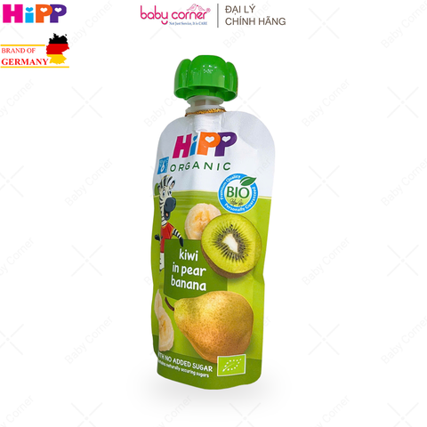  Dinh Dưỡng Trái Cây Nghiền Hữu Cơ HiPPiS Organic (Kiwi, Lê, Chuối), Cho Bé Từ 6 Tháng Tuổi, 100g 
