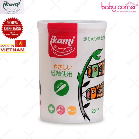  Tăm Bông Ikami Baby 2 Đầu Thường (200c/hộp) 