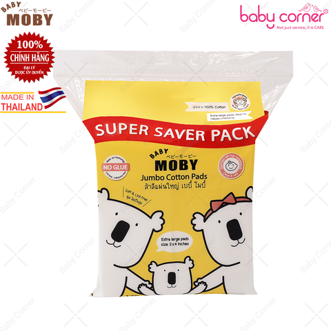  Bông Miếng Moby Cỡ Lớn 7.5x10cm (Gói 100 Miếng) 