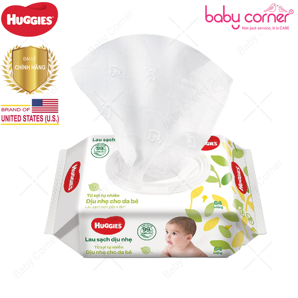  Khăn Ướt Huggies Không Mùi 64 Miếng 