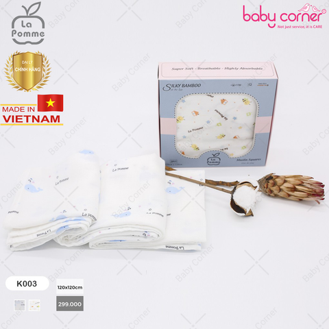  K003 Khăn Đa Năng Sợi Tre Lụa La Pomme 120x120cm 