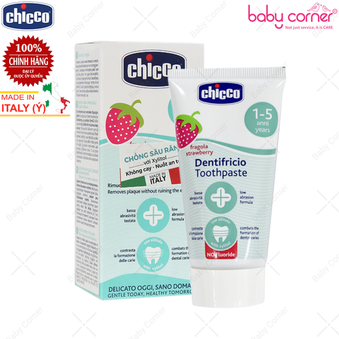  Kem Đánh Răng Chicco Hương Dâu, Cho Bé Từ 12 Tháng Tuổi 