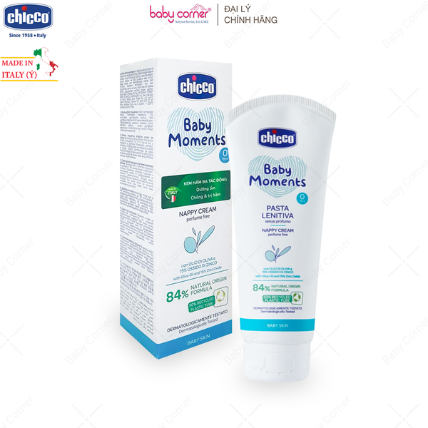  Kem Chống Hăm 3 Tác Động Chicco Baby Moment Nappy Cream, Cho Bé Từ 0 Tháng, 100ml 